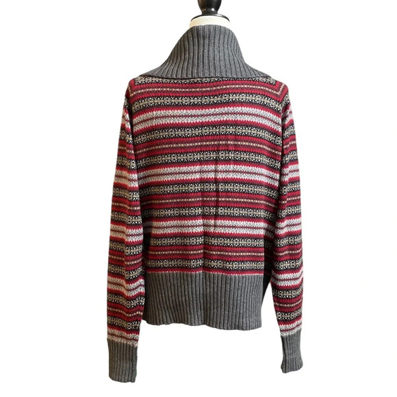 Eddie Bauer Fair Isle Shawl Collar Button Angora Cardigan Sweater XL Tall - Picture 9 of 10